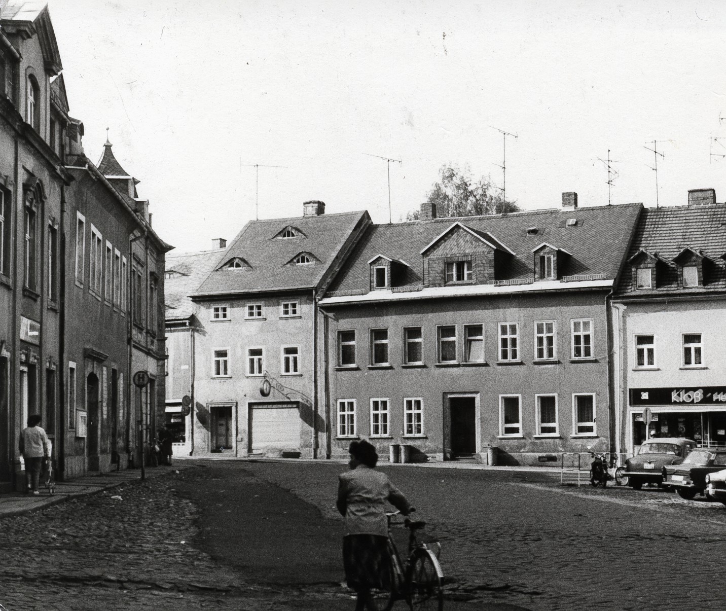 Blick Richtung Uhrmacher Hebold Obermarkt alt